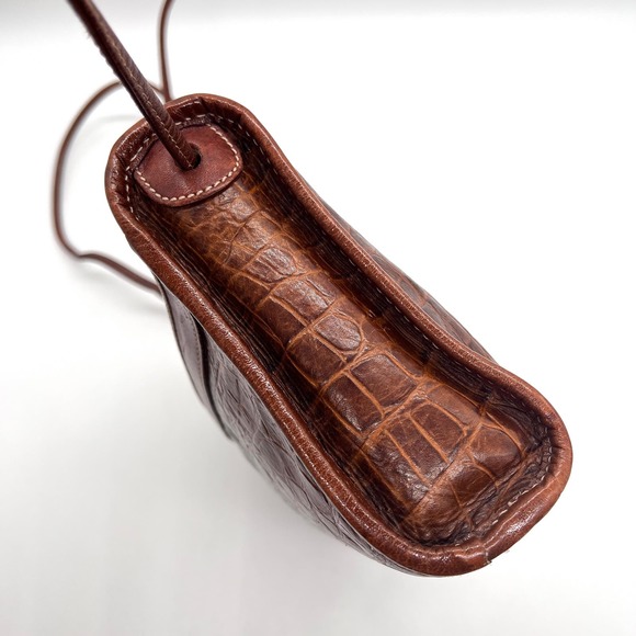 BRAHMIN Vintage Alligator Crossbody Bag Womens Brown Leather Embossed Crocodile - Picture 7 of 16